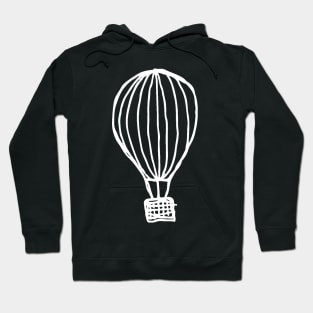 Hot Air Balloon Doodle White Hoodie